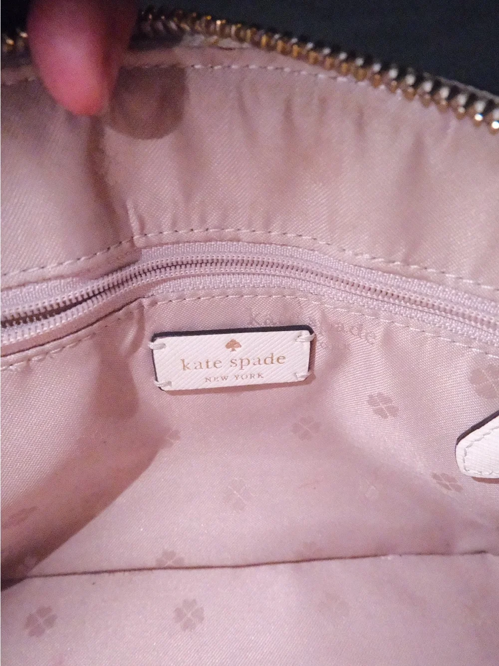 kate spade cream leather crossbody with gold chain accents
